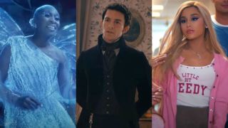 From left to right: Cynthia Erivo in Pinocchio, Jonathan Bailey in Bridgerton and Ariana Grande in the Thank U, Next video.