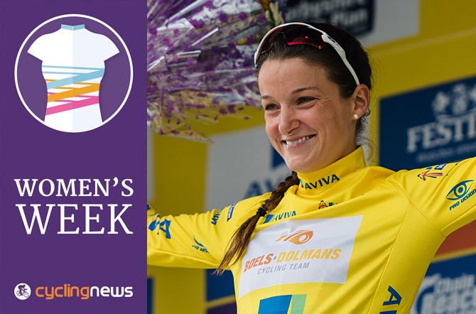 Lizzie Armitstead (Boels-Dolmans) in yellow at Aviva Women's Tour (carousel)