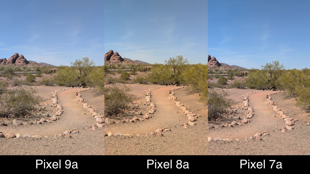 Camera samples comparing the Google Pixel 9a to the Pixel 8a and Pixel 7a.