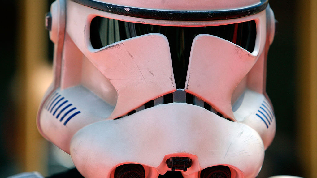 LOS ANGELES, CA - AUGUST 10: A Clone trooper stands on the Red Carpet at the Premiere Of Warner Bros. "Star Wars: The Clone Wars" on August 10, 2008 at the Grauman's Egyptian Theatre in Los Angeles, California.