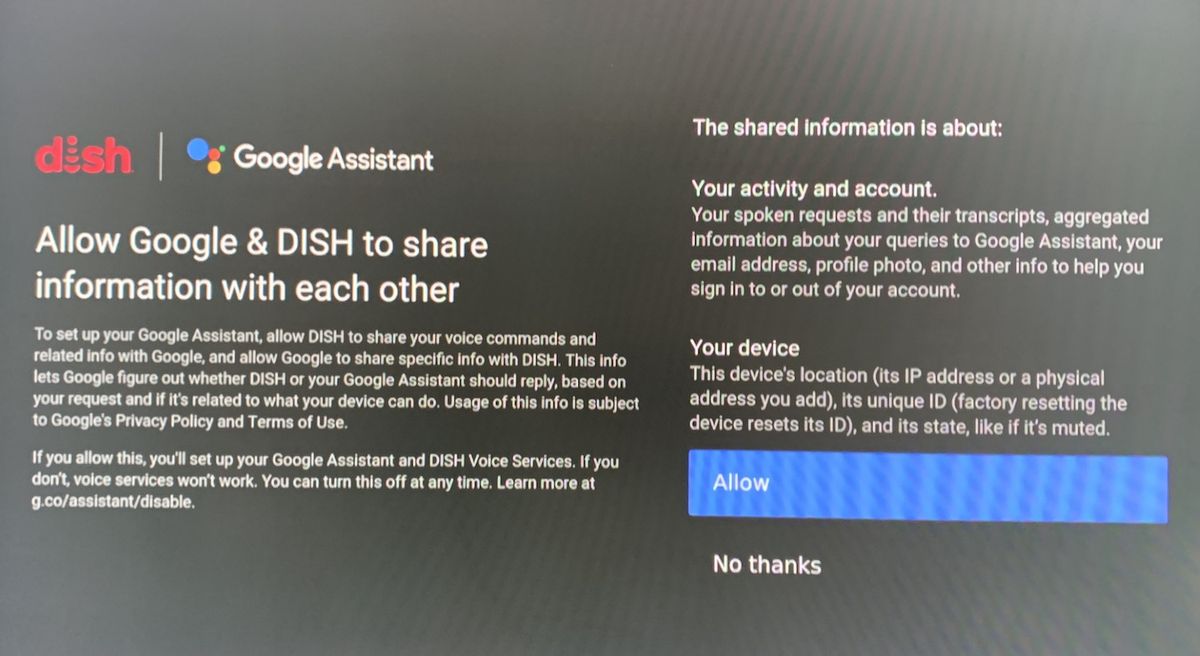 dish google assistant app