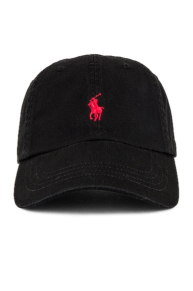 Chino Cap in Black 
Red