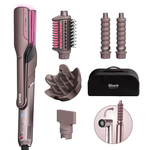 Shark Flexfusion Multi-Styler Hair Dryer 
Ceramic Straightener With 5 Styling Attachments, No Heat Damage, Scalp Shield, Storage Case Cosmic Blush Hd652suk