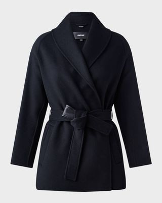 Tyra Double-Face Wool Wrap Coat With Tie Belt