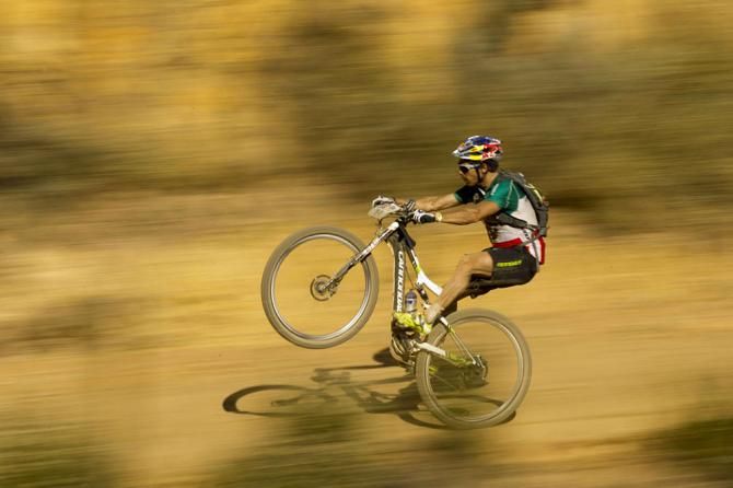 Marco Fontana (Cannondale) is clearly having fun at the Cape Epic