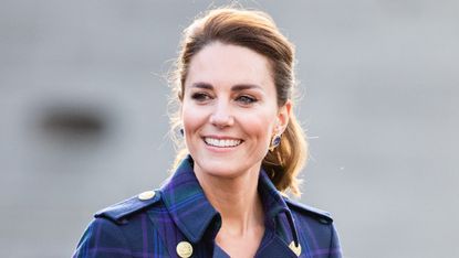 Catherine, Duchess of Cambridge arrives to host NHS Charities Together and NHS staff at a unique drive-in cinema to watch a special screening of Disney’s Cruella at the Palace of Holyroodhouse on day six of their week-long visit to Scotland on May 26, 2021 in Edinburgh, Scotland