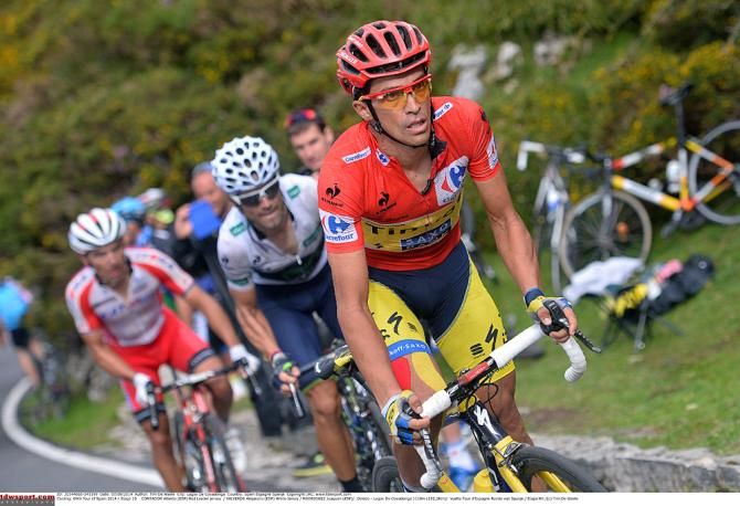 Contador leads Valverde up the final climb
