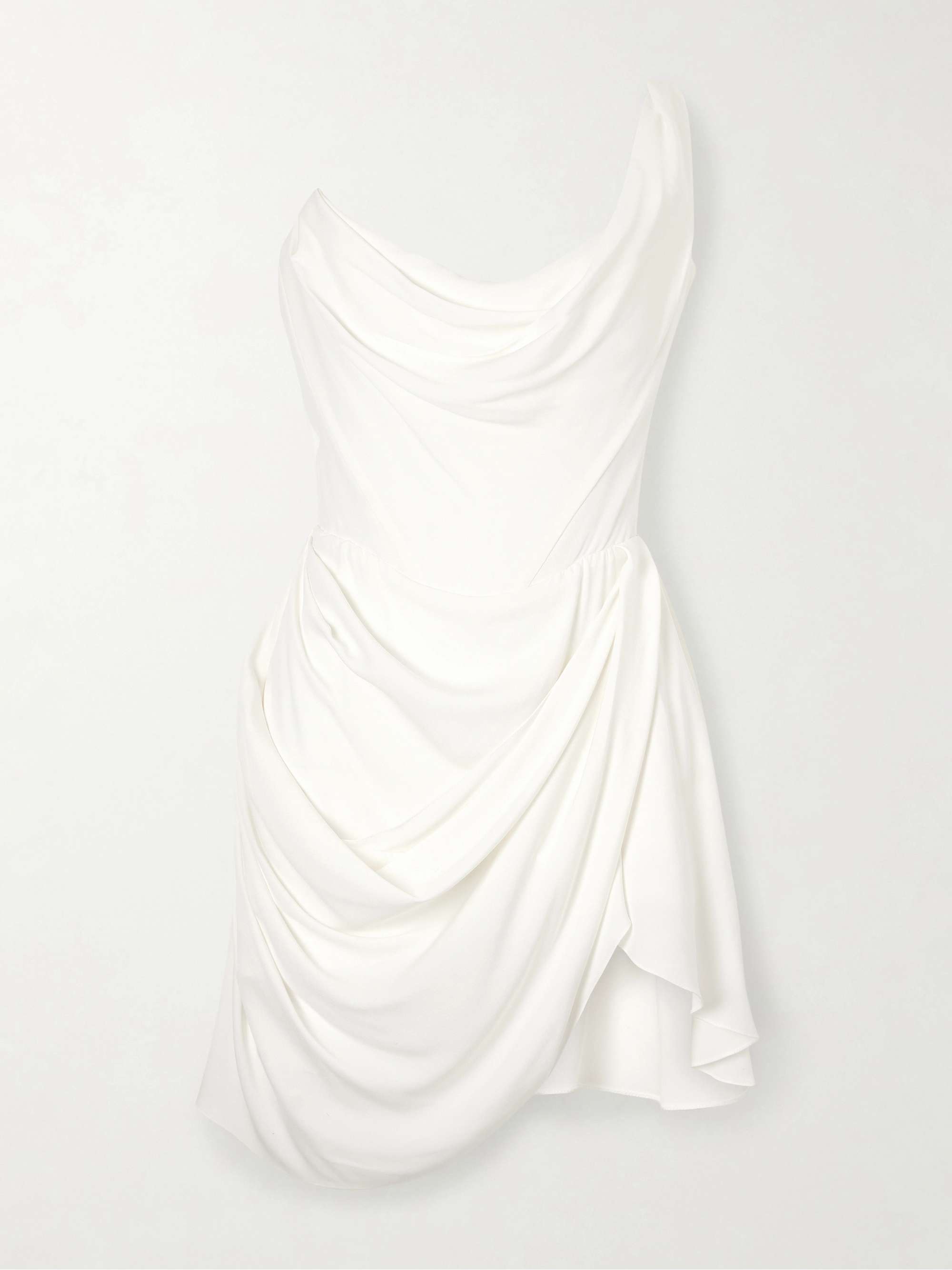 Doll One-Shoulder Draped Silk-Crepe Mini Dress