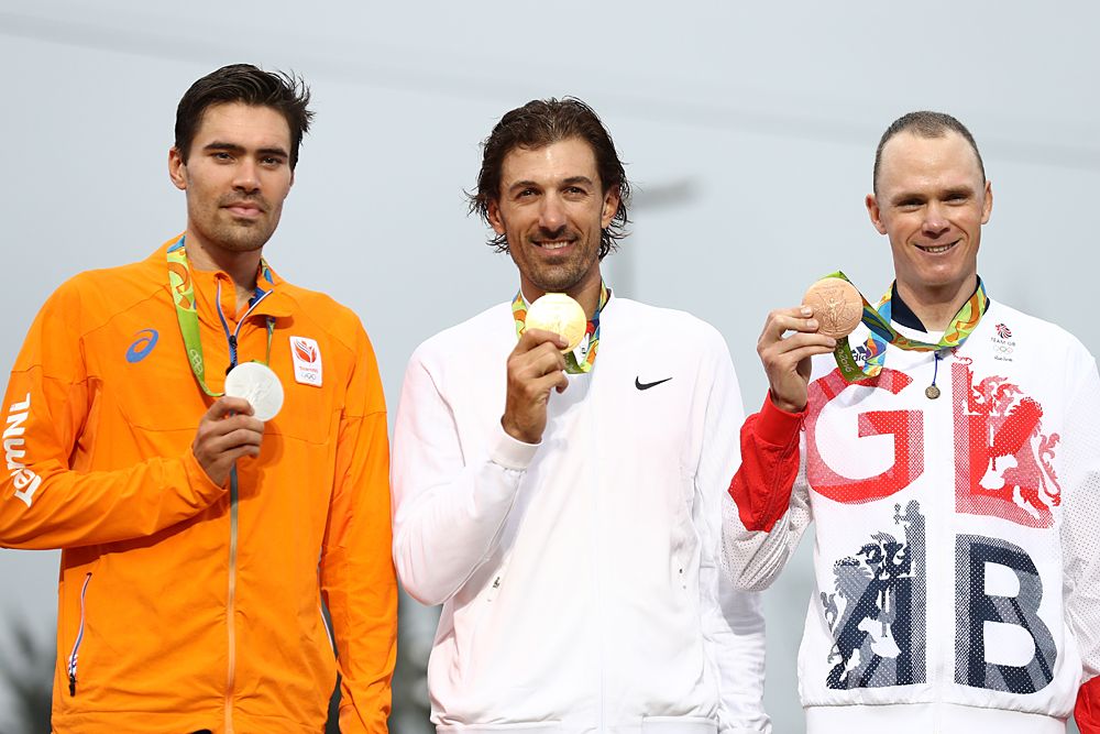 Tom Dumoulin, Fabian Cancellara and Chris Froome made up the Olympic TT podium