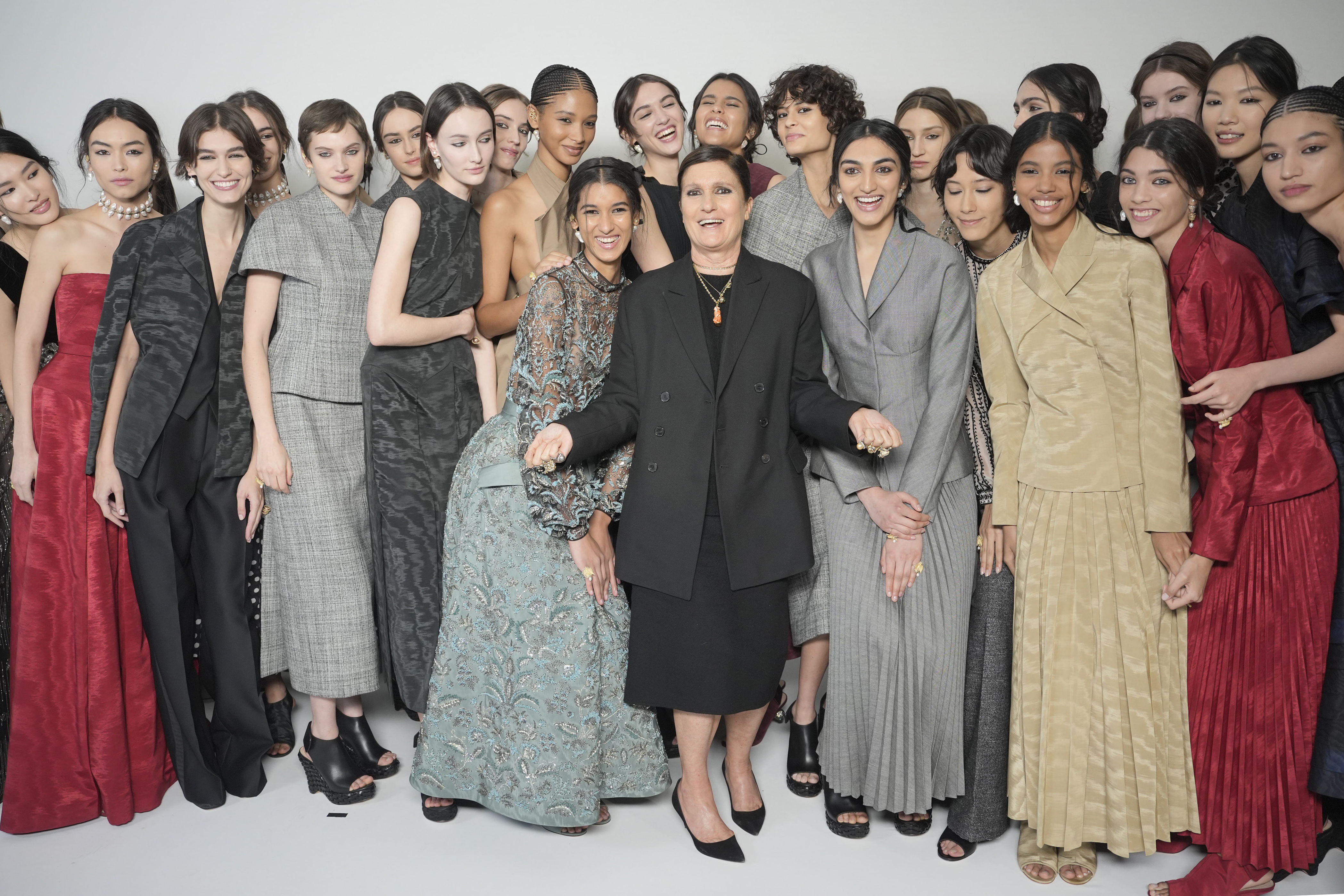 Maria Grazia Chiuri after a Dior runway show