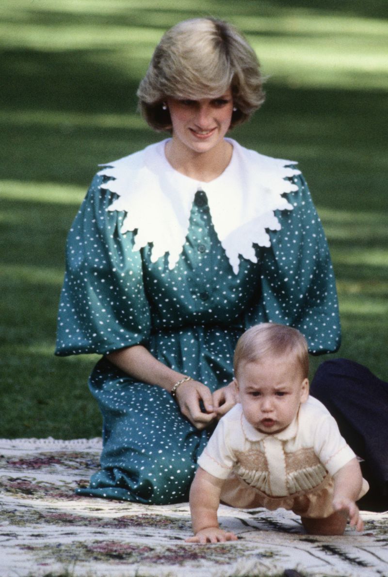diana princess of wales with prince charles and prince william, pose for a photocall on the lawn of government house in auckland