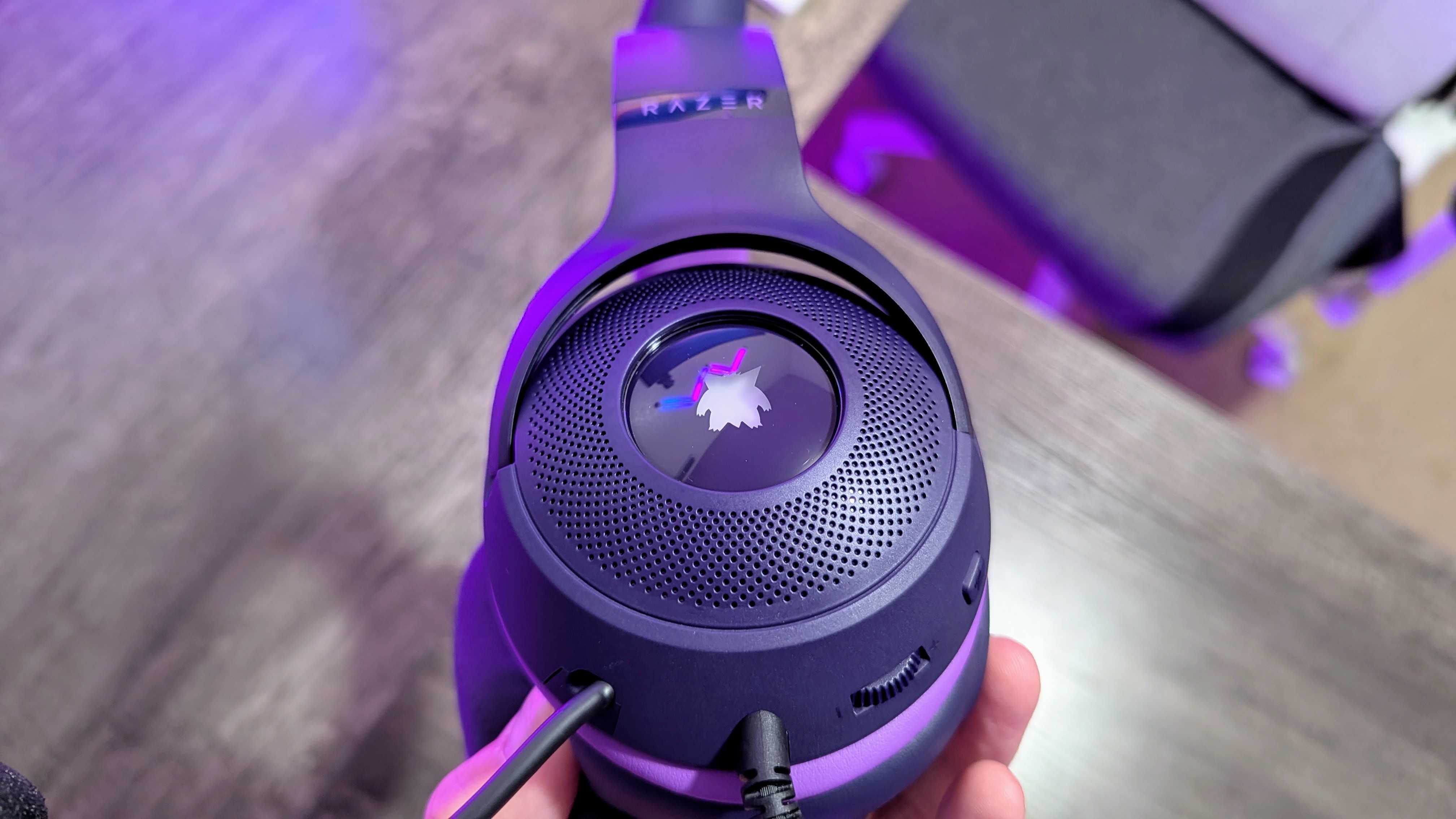 Image of the Razer Kraken Kitty V2 Gengar Edition wired gaming headset.