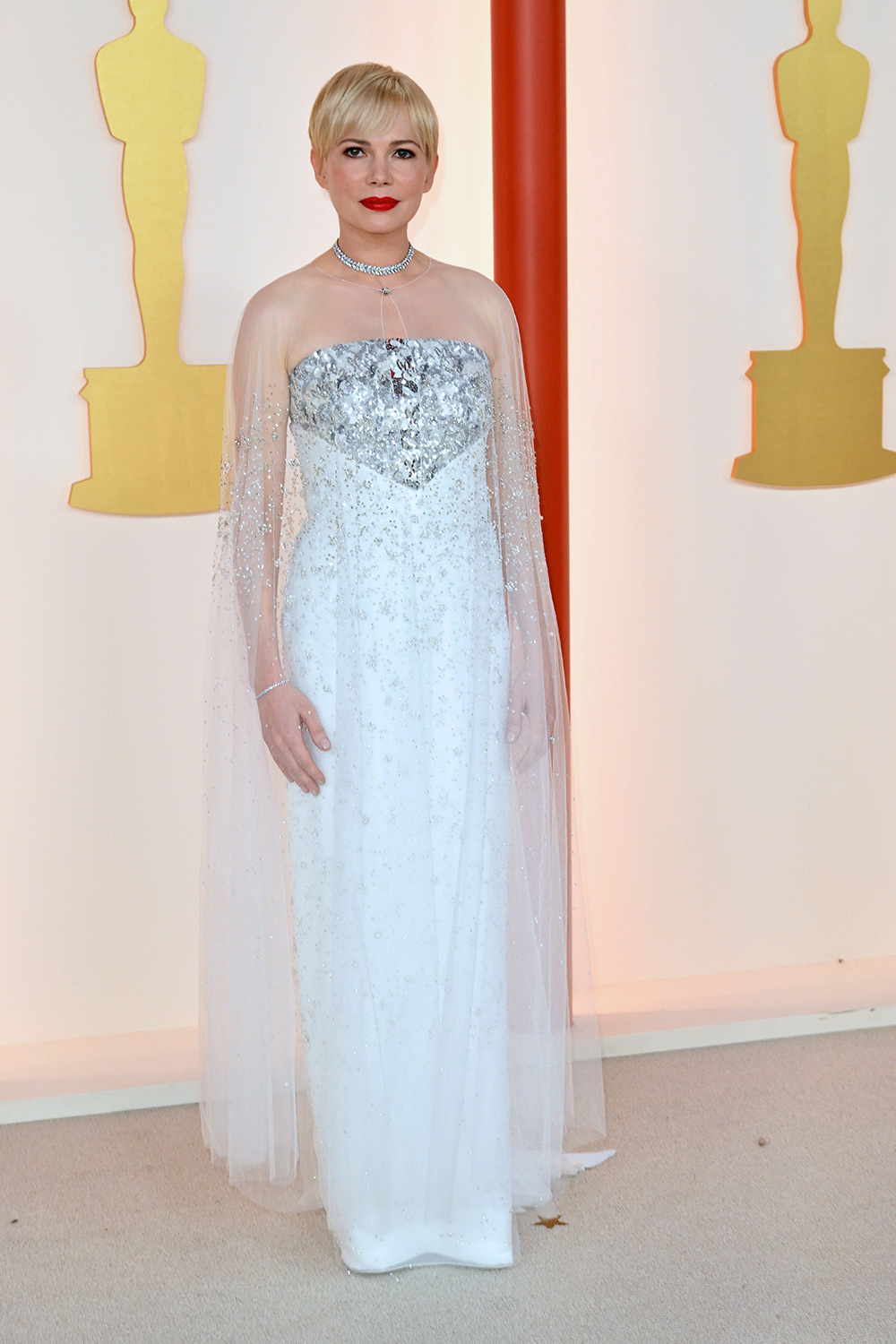 Michelle Willaism on the Oscars 2023 95th Academy Awards red carpet in Los Angeles