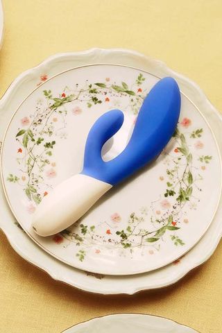 rabbit vibrator in blue and silver