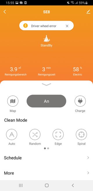 Ein Screenshot der Inomi App des Se8