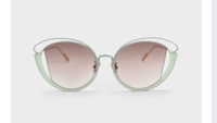 Charles &amp; Keith's Cut-Out Wireframe Oval Sunglasses in Mint Green - £75.00