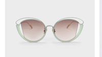 Charles &amp; Keith's Cut-Out Wireframe Oval Sunglasses&nbsp;in Mint Green - £75.00