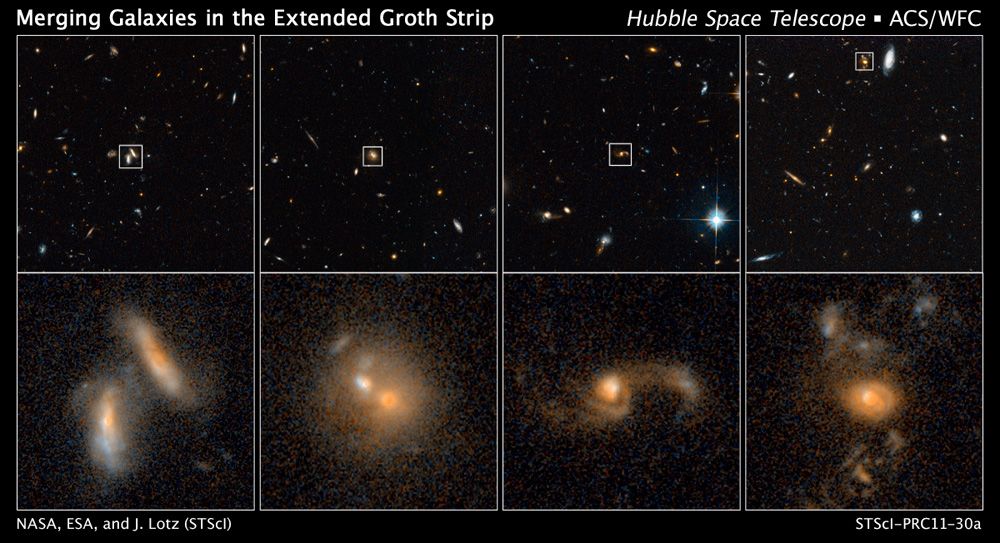 Hubble Galaxy Crashes