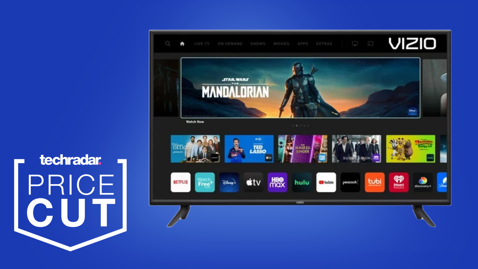 Vizio M6 series TV on blue background