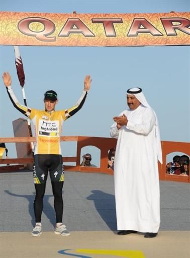Mark Renshaw (HTC-Highroad) in the leader's jersey