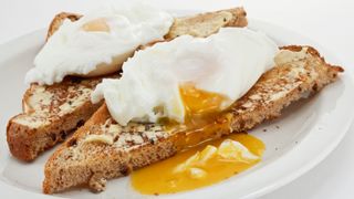 poached eggs on wholemeal bread