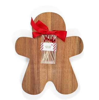 Gingerbread man-shaped charcuterie board.