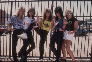 Europe in 1987. The 80s “was a decade of flamboyance and pushing all the faders, a hundred per cent,” says frontman Joey Tempest