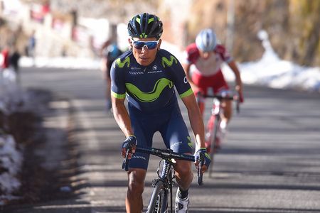Nairo Quintana (Movistar) dances clear.