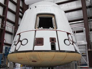Dragon Spacecraft in the SpaceX Hangar at Cape Canaveral