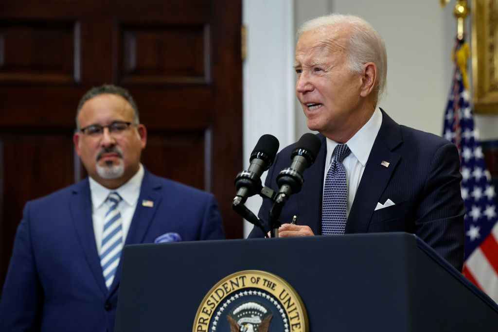 President Biden and Education Secretary Miguel Cardona.