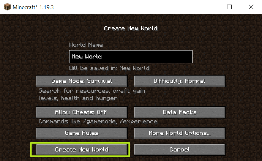 create a new world