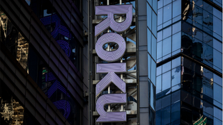 Roku, Inc. signage on an office building at 5 Times Square in New York, US, on Tuesday, Dec. 24, 2024.