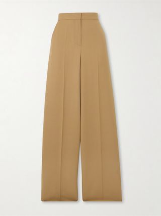 Senna Pleated Wool-Twill Wide-Leg Pants