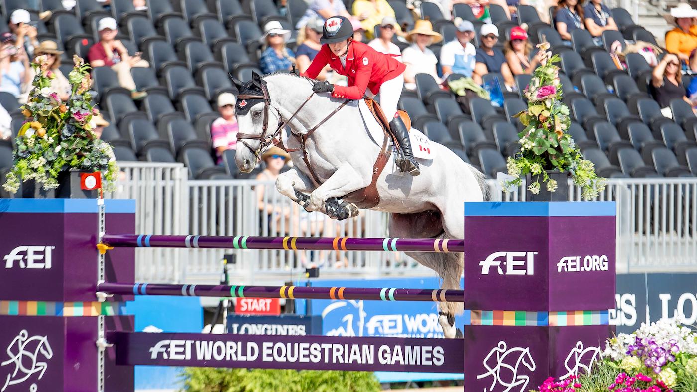Matt&amp;rsquo;s fianc&amp;eacute;e Kara Chad is top-level showjumper herself, pictured representing Canada at the 2018 World Equestrian Games