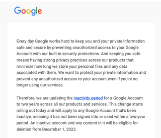 Google account deletion