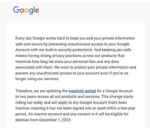 Google To Start Deleting Inactive Accounts — What That Means For You ...