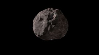 An illustration of the Trojan asteroid Polymele, which was recently found to have a potential mini moon.