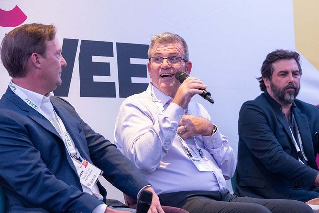 On the &ldquo;What Makes FASTs Go&rdquo; panel (l. to r.): Stuart McLean, FAST Studios; Todd Hay. Plex; and Erick Opeka, Cineverse.