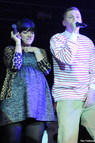 Lily Allen and baby bump hit the stage - London, Koko, pregnant, heavily, blooming, Professor Green, see, pics, pictures, performs, performance, sings, celebrity, news, Marie Claire