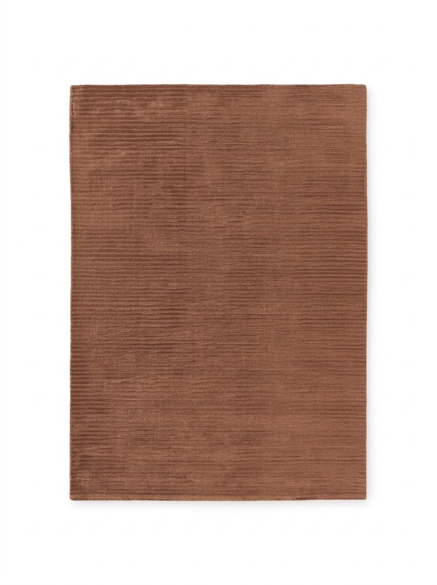 Westwing Collection, Hand-Woven High-Low Rug in Terracotta