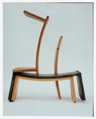 Smile rocking seat wooden furniture by Studio van der Zee
