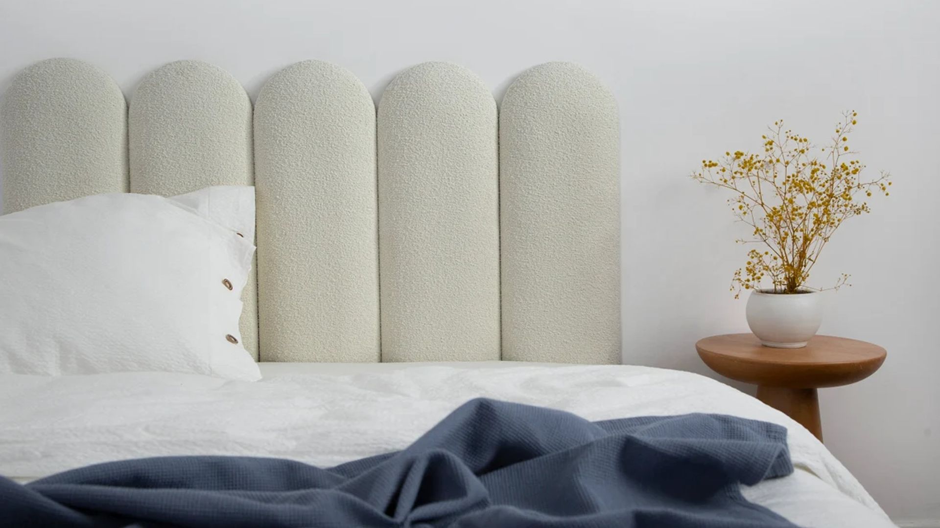 Boucle headboards are the latest 'it' bedroom trend Ideal Home