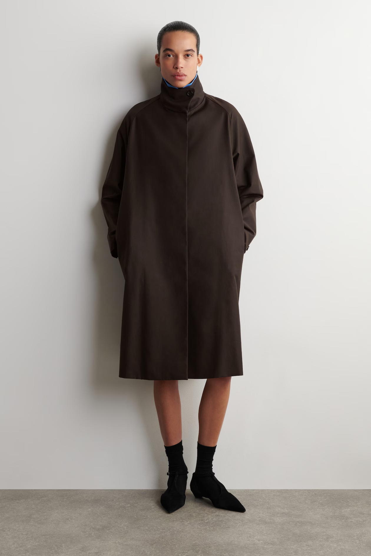 Cos, Oversized Mock-Neck Coat