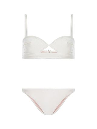 Matelasse Straps Bikini,l,off White