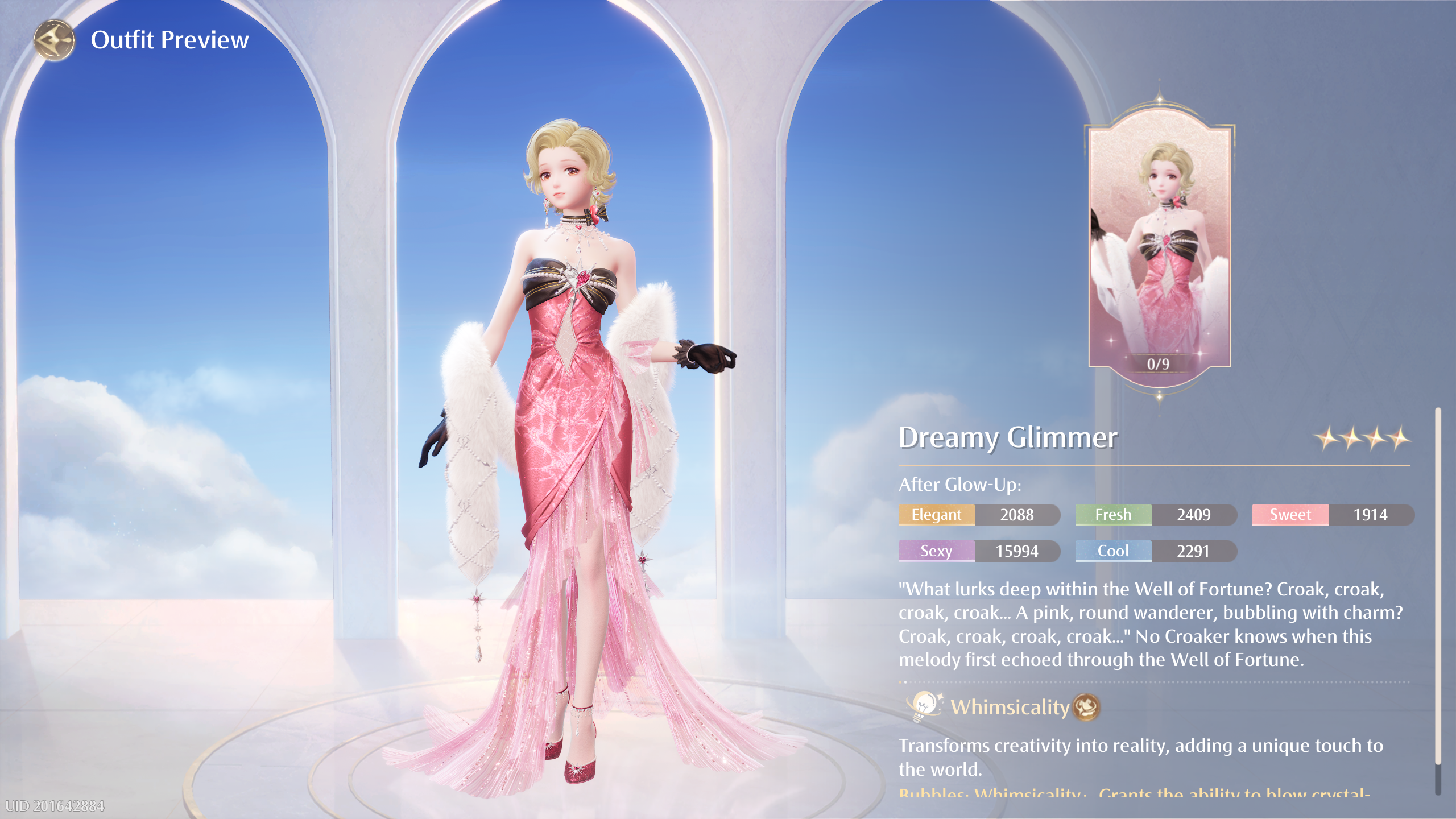 The outfit previews for the December 2024 Infinity Nikki limited-time resonance banners.