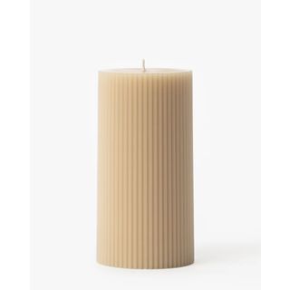 beige pillar candle