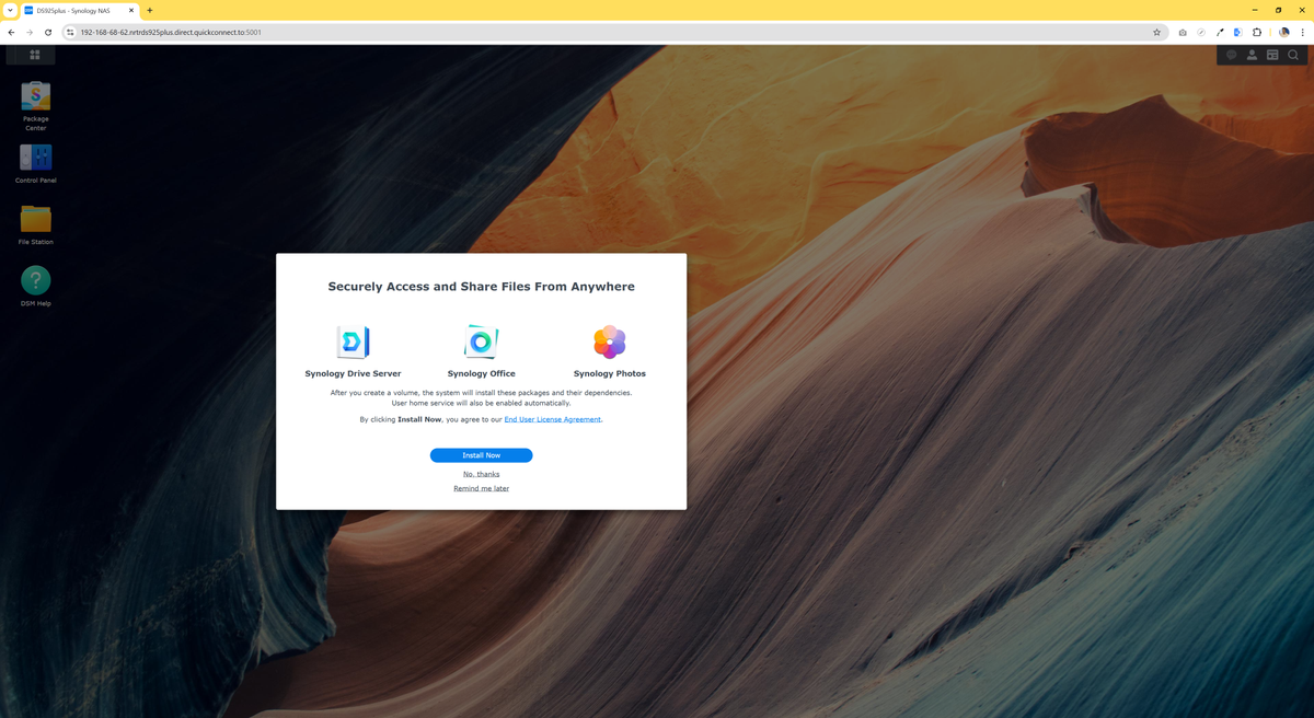 Synology DiskStation DS925+ setup