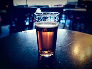 A pint on a table