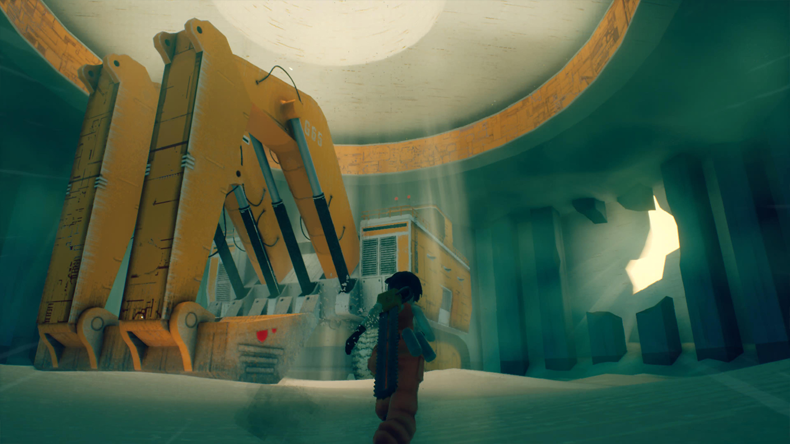 Motorslice review; screens of a Brutalist like video game