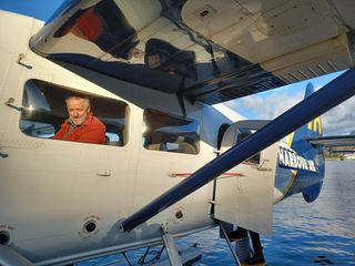 Griff takes a sea plane in Vancouver in the final episode.